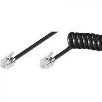 Cable telefónico Microconnect 7m Negro RJ10 Plano de Alta Calidad