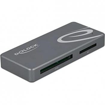 Lector de Tarjetas USB Type-C™ Delock 91754 para CFast y SD con Hub USB Tipo-A y Tipo-C, Gris