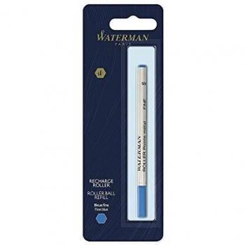 Waterman recambio para bolígrafos roller, punta fina con tinta azul, paquete de 1