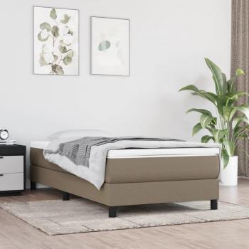 Cama box spring Giroletto Tortorora 100x200 cm en tela gris taupe