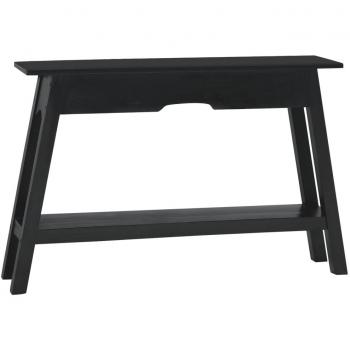 Mesa consola de madera maciza de caoba 110x30x75 cm, Natural, Marrón, Negro, Mesa de sofá, Mesa de Entrada para Salón, Consola de Entrada, Mueble Recibidor, Mesita auxiliar