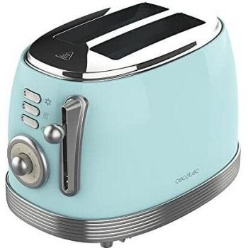 Cecotec Toast & Taste 800 Vintage Light Blue Tostadora Eléctrica de Ranura Larga con 850W de Potencia