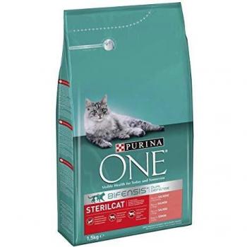 ONE Gatos Esterilizados Rico en Salmón y Trigo 1,5 Kg - 1500 gr