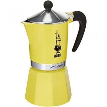 Bialetti Rainbow Cafetera Italiana Espresso, 6 Tazas, Aluminio, Amarillo