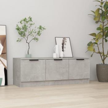 Mueble de TV madera contrachapada 102x35x36,5 cm, color gris hormigón, para salón y televisor