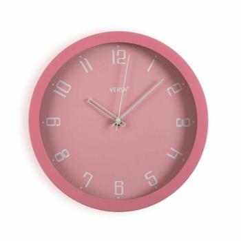 RELOJ DE PARED DECORATIVO ROSA 30CM VERSA BRADFORD - IDEAL PARA SALÓN O COCINA