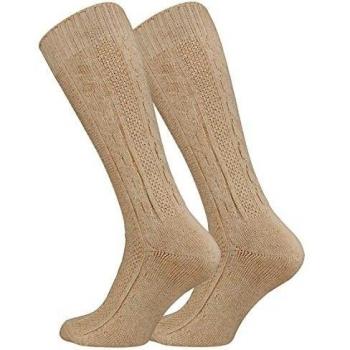 Cotton Prime Calcetines hasta la rodilla unisex, patrón trenzado, en colores naturales