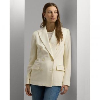 Lauren Ralph Lauren Women's Decorative Button Blazer - Cream Yellow Size 8