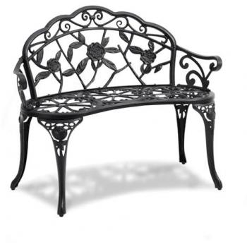 VEVOR 38.8 Metal Outdoor Garden Bench with Backrest and Armrests, 480 lbs Load Capacity