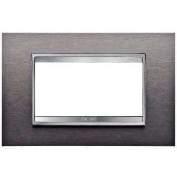 Placa Gewiss Chorus LUX 4P Acero Inoxidable Cepillado GW16204MI