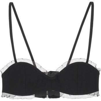 Ganni Fishnet Knit-Edged Bra - Size 36 - Color: Black, Ganni Organic Cotton Top - Size 36 - Female
