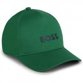 Gorra de niño Boss Kidswear color verde oscuro en algodón