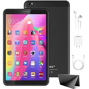 Tablet 8 Pulgadas - Google Android 10.0 Certificado por Google GMS, Quad Core 3 GB RAM 32GB ROM/128GB, 800 * 1280 IPS 5000mAh, WiFi, Bluetooth - Negro