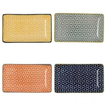 Bandeja Rectangular Surtida Quid Pippa 15x9 cm Porcelana Amarillo
