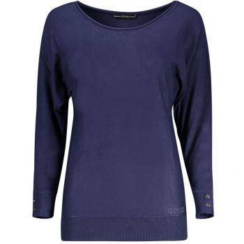 Blue Round-neck Viscose Sweater for Women - Size S