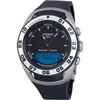 Tissot Men's 45mm Sailing Touch Black Dial Watch - 10ATM Water Resistant