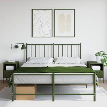 Mesitas de noche vidaXL 2 unidades acero laminado 36x39x50,5 cm Negro, Rosa, Antracita y Verde Oliva para habitación, dormitorio, salón y estudio - Mesa auxiliar