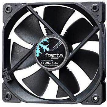 Fractal Design Dynamic GP-12 Ventilador de computadora - Optimizado para una alta ventilación – 120 mm – 1200RPM – FDB-Rodamientos - Puntales con forma aerodinámica – 12v - Negro Edition