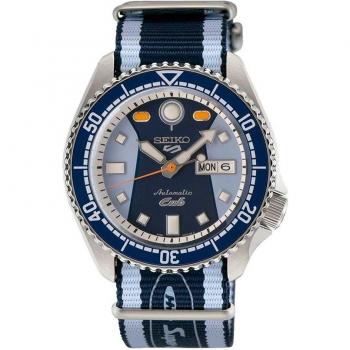 Seiko - Reloj de hombre 5 Sports SRPK37K1 automático de nylon y correa azul, edición limitada Honda Super Cub