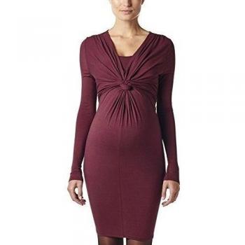 Esprit Mater nity Mujer vestido de premamá con función de lactancia, rodillera largo, Monótono rot