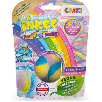Craze INKEE Rainbow Multipack Fizzy Bath Bombs with Almond Oil - 3 Pack
