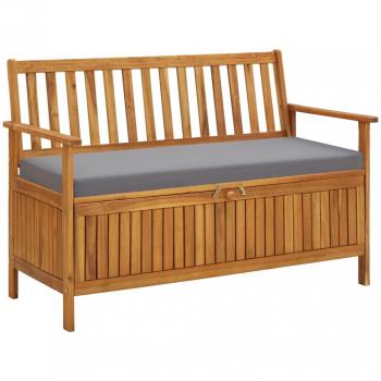 Banco de almacenaje de jardín en madera maciza de acacia 120 cm