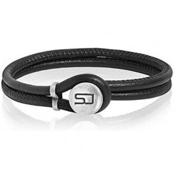 Pulsera de Mujer Sif Jakobs BR458-BL-BK 21 cm, Cuero Negro