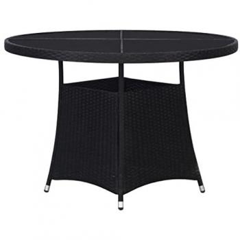 Mesa de jardín ratán sintético negro Ø110x74 cm