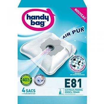 Kit de 4 Sacs Aspirador E81 - Compatible con Electrolux, Progress y Tornado - Alta Filtración, Antialérgico y Materiales Reciclados