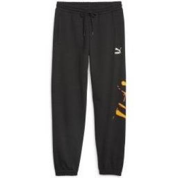 Pantalón largo Puma SWxP Worldwide negro para hombre, modelo 622648, talla S, con detalles en naranja