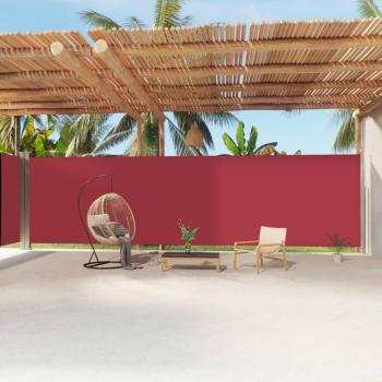 Tienda retráctil para el sol lateral roja 220x1200 cm