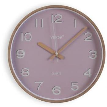 Reloj de Pared Versa Rosa Plástico Cuarzo 30 x 4,3 x 30 cm