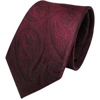 TigerTie - Corbata - rojo borgoña negro paisley modelada - Tie