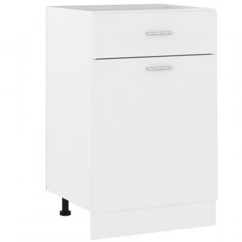Armario de cocina blanco de aglomerado con cajón, dimensiones 50x46x81,5 cm