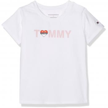 Tommy Hilfiger Perky Logo tee S/s, Camiseta para Bebés, Blanco