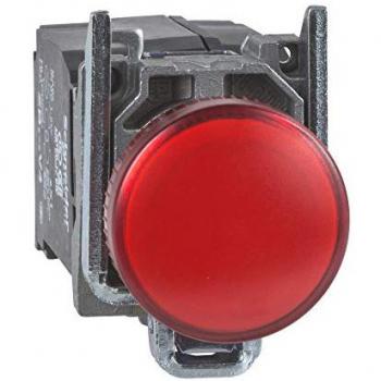 Piloto luminoso transformador 230v rojo Schneider Electric XB4BV44, luz piloto completa de diámetro 22mm, lámpara piloto luminoso BA9S, 230-240V, dimensiones 78mm x 30mm x