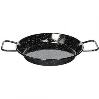 Paellera Valenciana de Acero Esmaltado, 24 cm, Color Negro