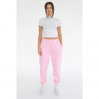 Kaiia Logo Cuffed Joggers Baby Pink