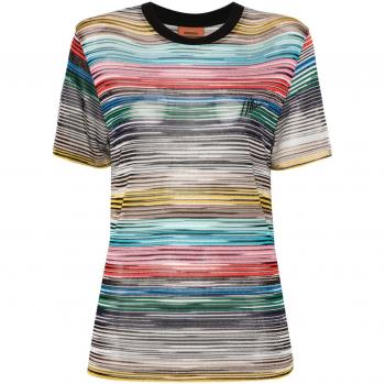 Missoni Women's Striped Knit T-Shirt | Size Small | DS24WL08BT0088SM9D1