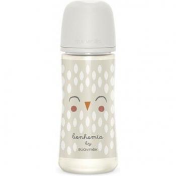 Suavinex Biberón Premium Bonhomía 360 ml. Tetina Fisiológica SX Pro de Silicona Flujo Denso +6 Meses Beige