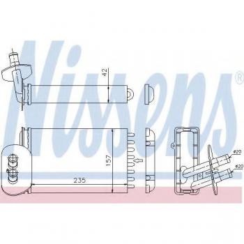 Intercambiador de calor NISSENS 73977 para calefacción interior