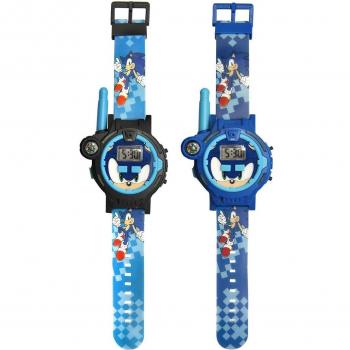 Reloj Walkie Talkie 2 en 1 Sonic con Reloj Digital, Cronómetro y Brújula, Frecuencia hasta 100 Metros - Kids Euroswan SNC40094
