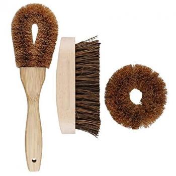 Juego de cepillos ecológicos de limpieza de coco Natural Elements, 3 piezas en caja expositora