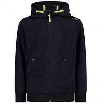 CMP Softshell Jacket with Hood for Boys - Black/Blue, Size 4 Years