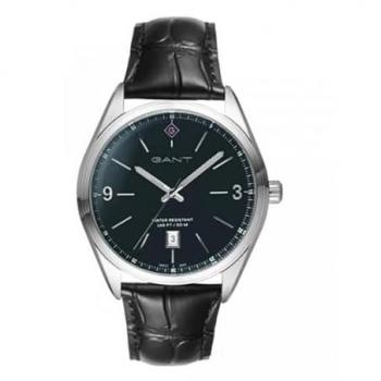 Reloj Gant G141003 para Hombre, acero inoxidable, esfera negra, cronógrafo, resistente al agua hasta 50 metros, correa de piel