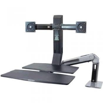 Ergotron WorkFit-A - Soporte para televisores de hasta 22, negro y plateado