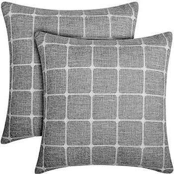 Amazon Brand - Umi Funda Cojín Tela Suave de Almohada para Sofá 2 Piezas 45x45cm Gris
