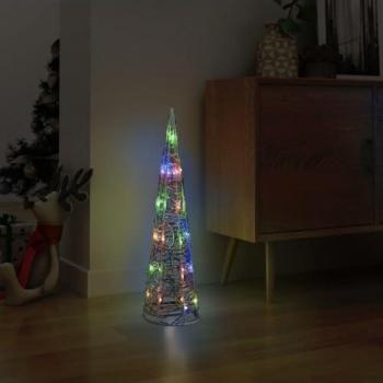 Pirámide decorativa cono acrílico con luces LED de colores 60 cm