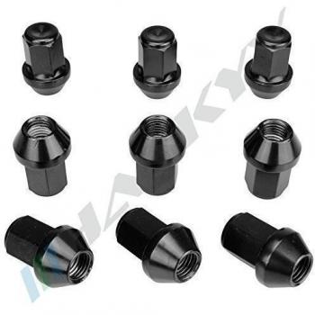 16 Negro Tuerca de la Rueda Madre M12x1, 5x34 SW19 Cono 60° Aluminio Acero Llantas