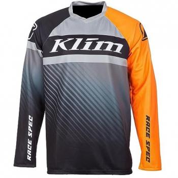 Klim Revolt Maillot para motos de nieve - Negro Gris Naranja (L) - Camiseta de manga larga, diseño específico para deportes invernales, material transpirable y resistente al agua, ajuste cómodo y funcionalidad optimizada para